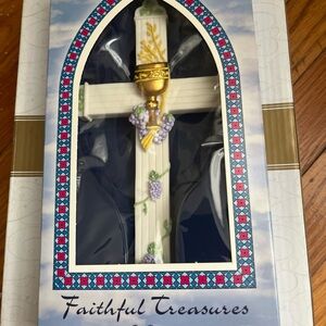 Set of communion religious cross and frame